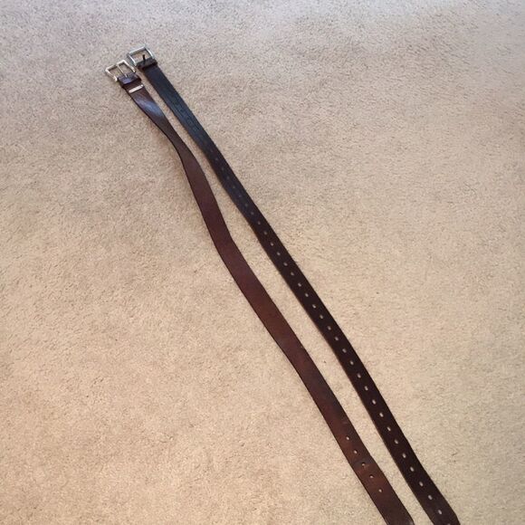 Brown Guess Thick Leather Belt 1 1/2” tall - Picture 1 of 3